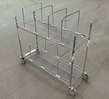 Wire cart with dividers 48 x 18 x 40 