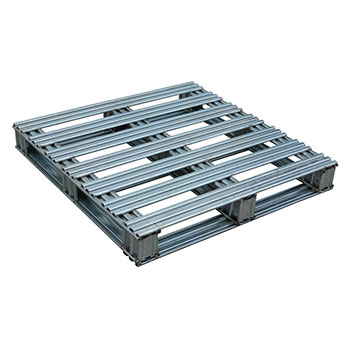 Metal pallet on a white background.