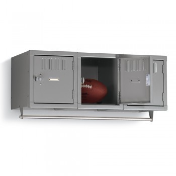 Wall-Mount Locker - 3 Openings Per Unit - Medium gray