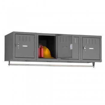 Wall-Mount Locker - 4 Openings Per Unit - Medium gray