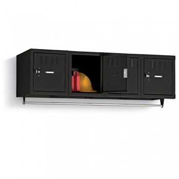 Wall-Mount Locker - 4 Openings Per Unit - Black