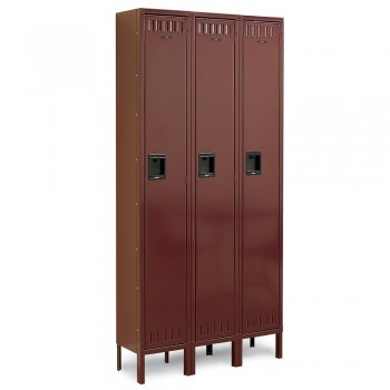 12x18x72” Openings - 1-Tier Locker - 3 Lockers Wide - Welded - Wine