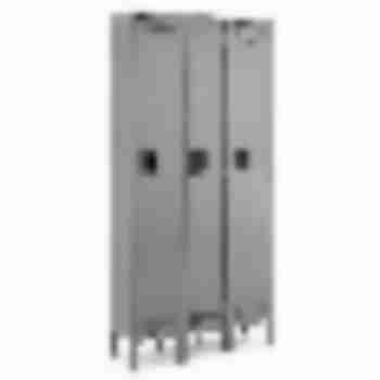 12x18x60” Openings - 1-Tier Locker - 3 Lockers Wide - Welded - Medium gray