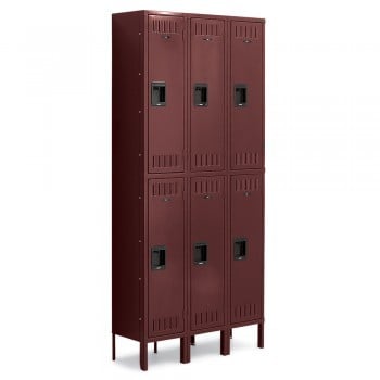 15x15x36” Openings - 2-Tier Locker - 3 Lockers Wide - Welded - Wine