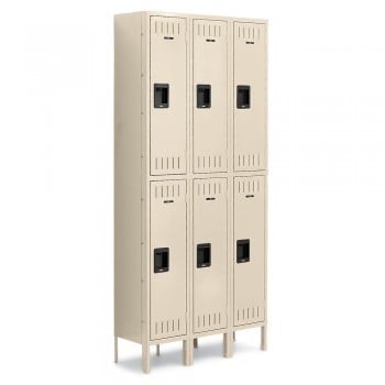 15x15x36” Openings - 2-Tier Locker - 3 Lockers Wide - Welded - Putty