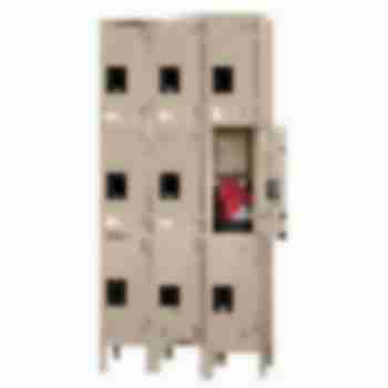 12x15x24” Openings - 3-Tier Locker - 3 Lockers Wide - Welded - Sand