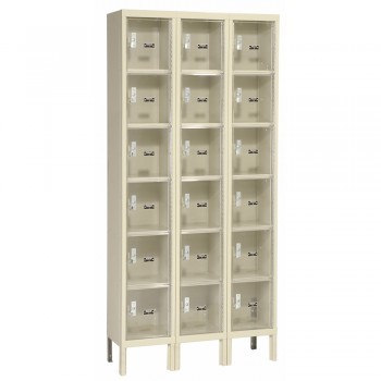 12x12x12” Openings - Safety View Plus 6-Tier Locker - 3 Lockers Wide - Set-Up