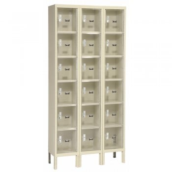 12x12x12” Openings - Safety View Plus 6-Tier Locker - 3 Lockers Wide - Set-Up