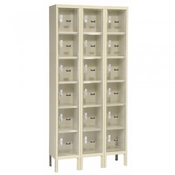 12x18x12” Openings - Safety View Plus 6-Tier Locker - 3 Lockers Wide - Set-Up