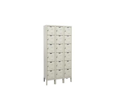 12x12x12” Opening 6-Tier Galvanite Corrosion-Resistant Locker - 3 Lockers Wide