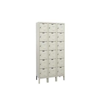 12x15x12” Opening 6-Tier Galvanite Corrosion-Resistant Locker - 3 Lockers Wide