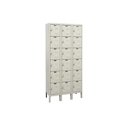 12x18x12” Opening 6-Tier Galvanite Corrosion-Resistant Locker - 3 Lockers Wide