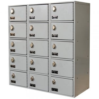 7-1/2 x11x5-1/2” Openings Cell Phone and Tablet Locker - 3 Lockers Wide - Padlock hasp