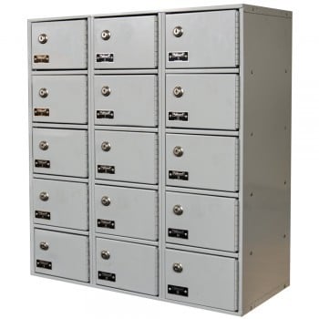 7-1/2 x11x5-1/2” Openings Cell Phone and Tablet Locker - 3 Lockers Wide - Keyed lock