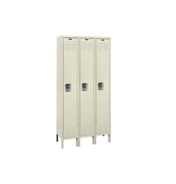 12x15x72” Opening - 1-Tier Locker -  Ready-Built Locker -3 Lockers Wide - Set Up - Putty