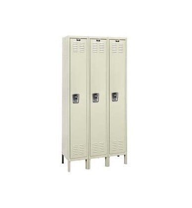 12x18x72” Opening - 1-Tier Locker -  Ready-Built Locker -3 Lockers Wide - Set Up - Putty