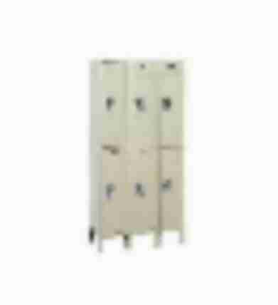 12x15x36” Openings - 2-Tier Locker -  Ready-Built Locker - 3 Lockers Wide - Set Up - Putty