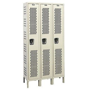 36"W x 18"D x 78"H Single Tier Heavy-Duty Ventilated Locker- 3-Wide, KD