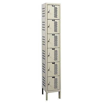 12"W x 18"D x 78"H 6-Tier Heavy-Duty Ventilated Locker- 1-Wide, KD