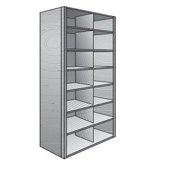 36” x 18” x 87” Bin Unit- 14 Openings