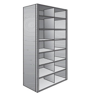 36” x 12” x 87” Bin Unit- 14 Openings