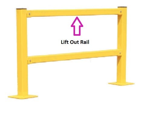 10’L Modular Protective Railing, Lift-Out Rail