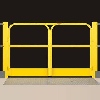 2 Rail Mezzanine Double Swing Gate